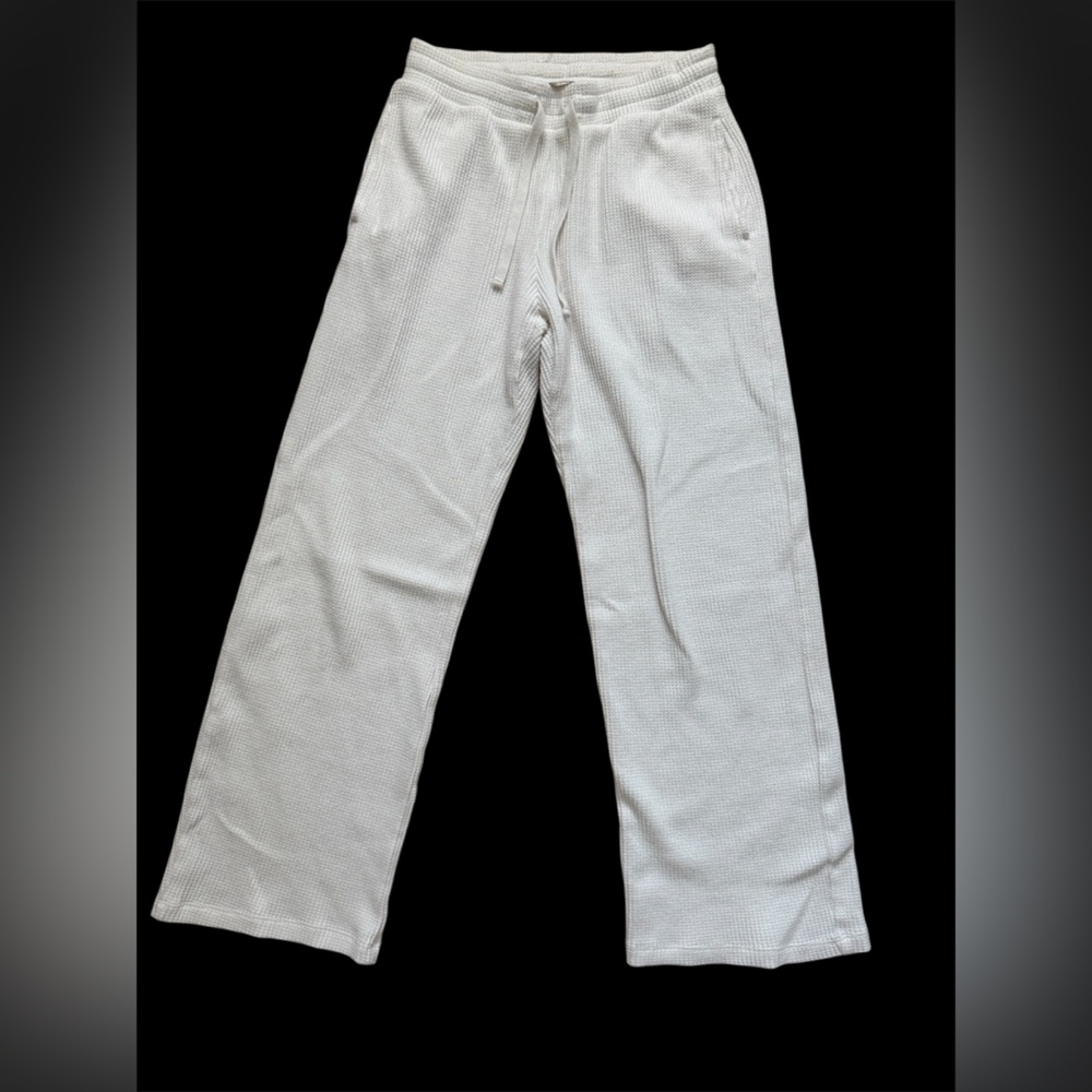 Abercrombie & Fitch White Waffle Knit Lounge Pants